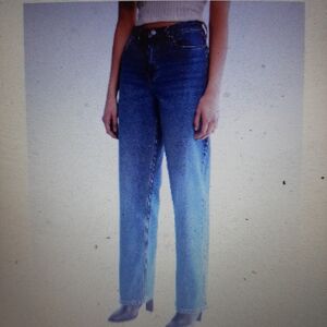 Calvin Klein Blue Straight Leg Jeans HIgh Rise 90's fit Size 31